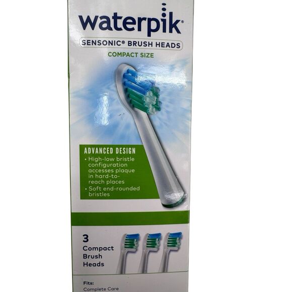 Waterpik Sensonic Toothbrush Brush Heads 3ct Compact Size New Fast Shipping - Picture 2 of 6
